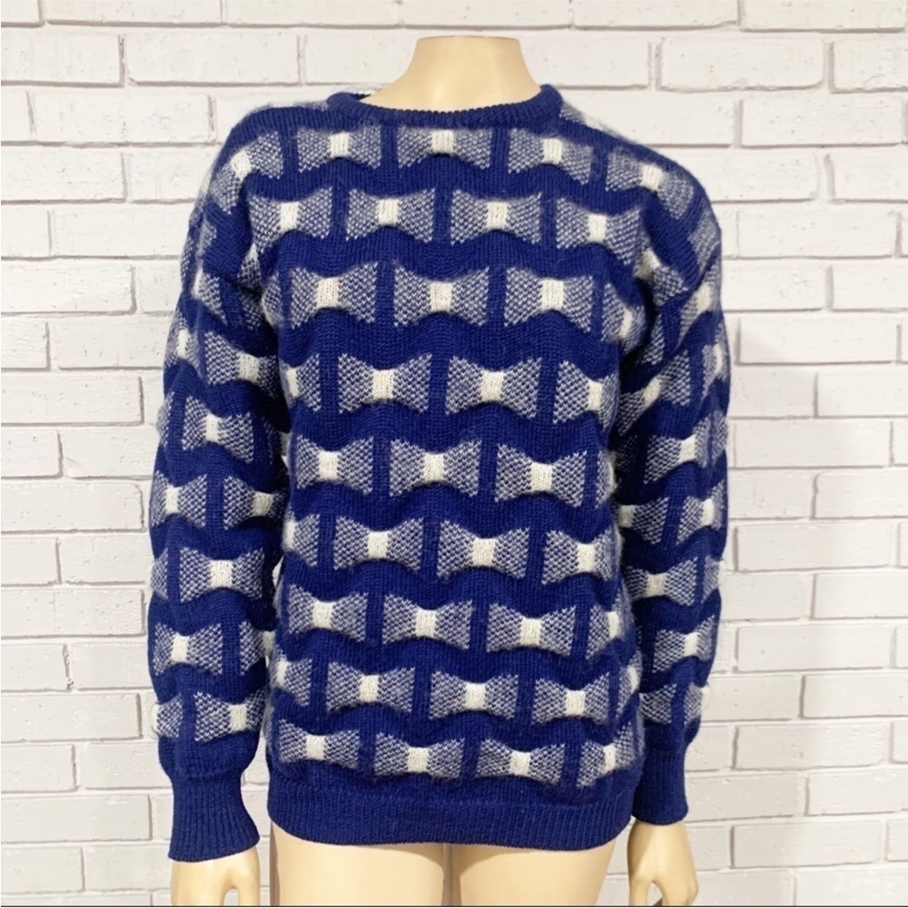 J. Christopher Women’s Wool Blend Blue‎ Bow Sweater